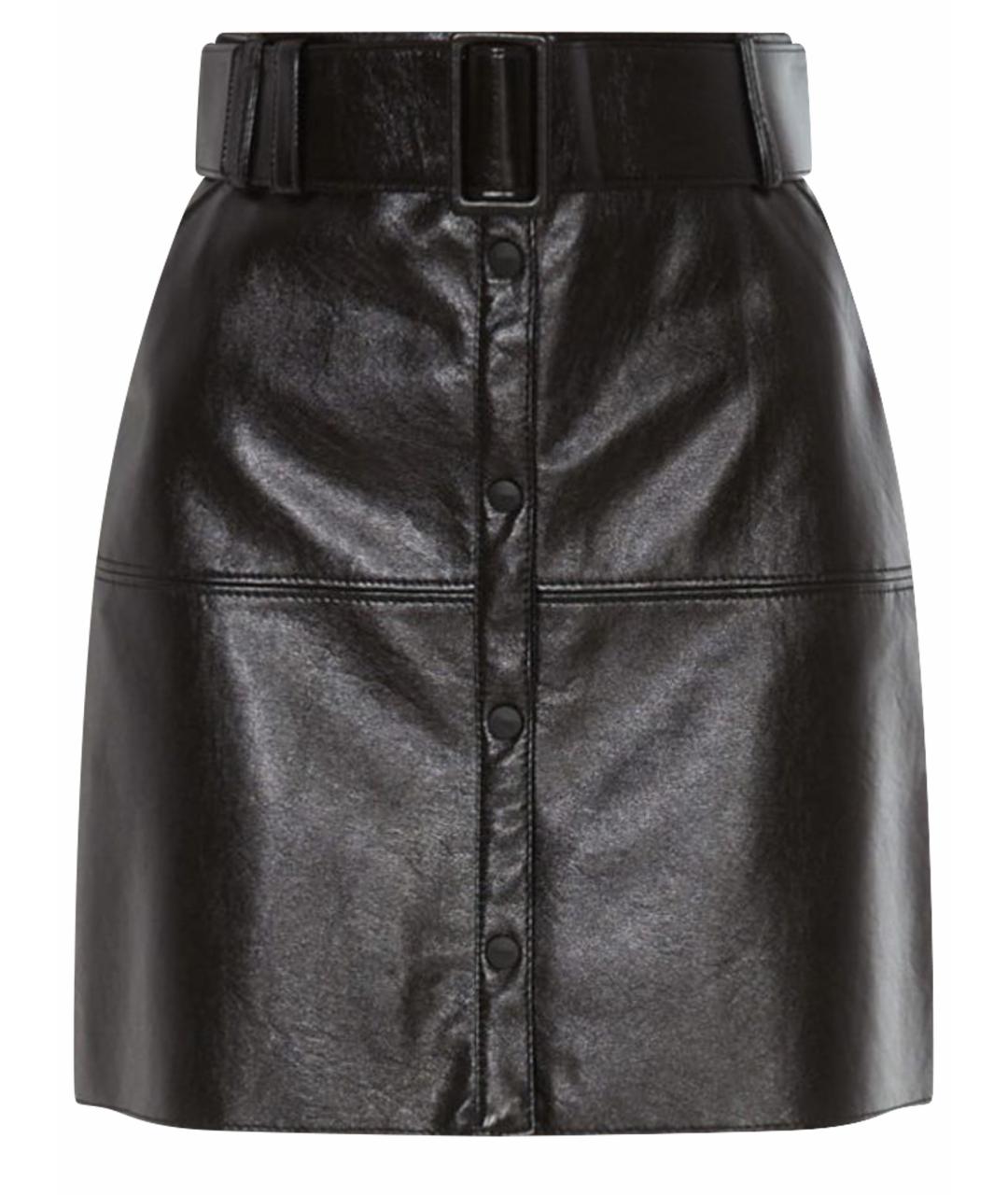 MSGM Черная полиэстеровая юбка мини, фото 1