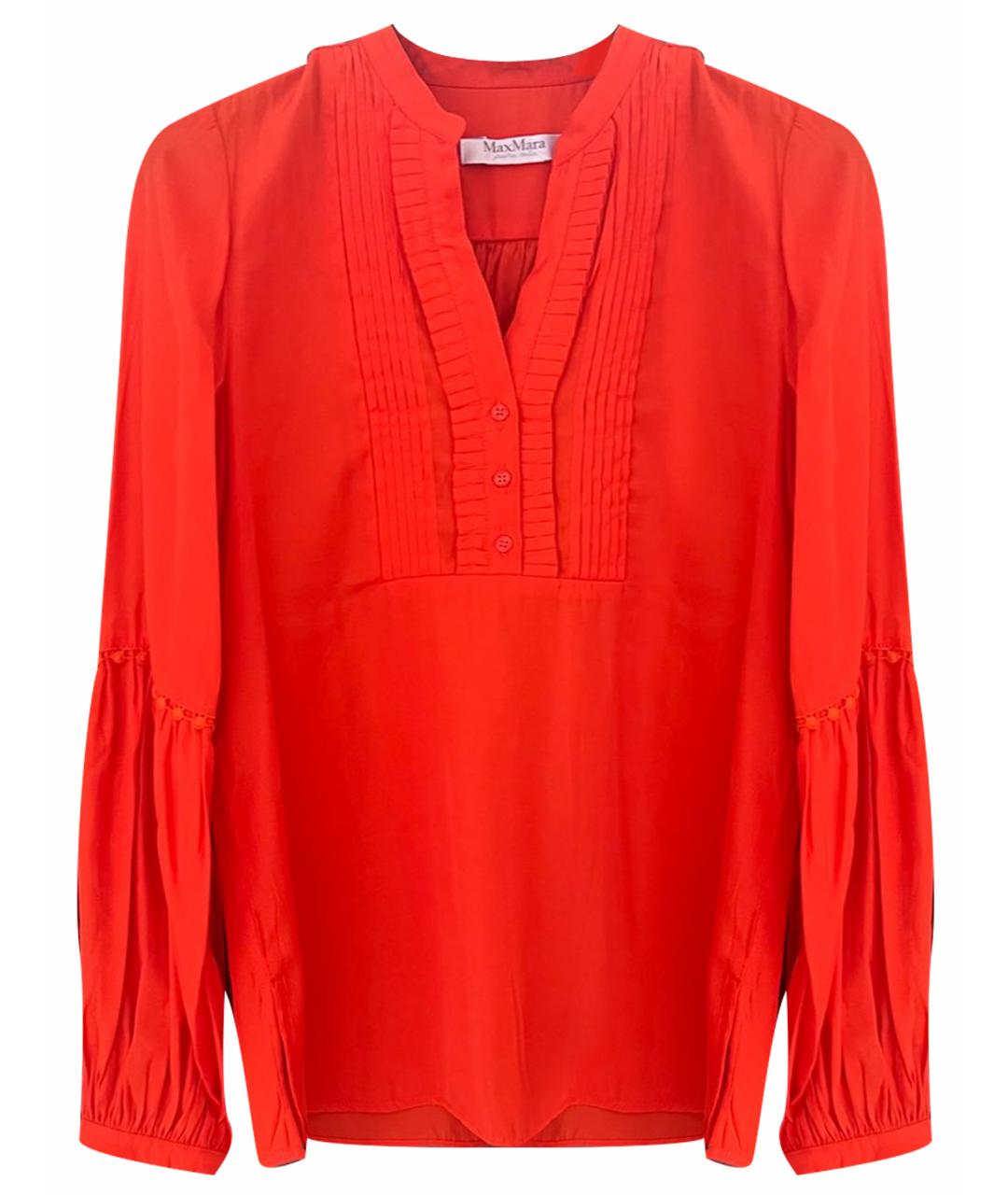 MAX MARA Оранжевая шелковая блузы, фото 1