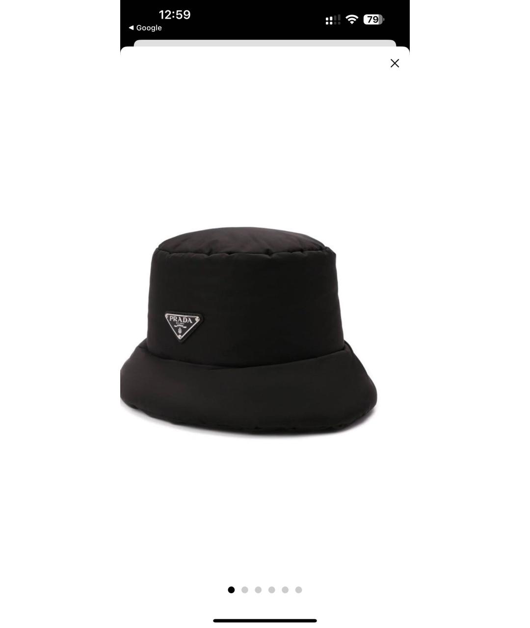 PRADA Черная синтетическая шляпа, фото 2