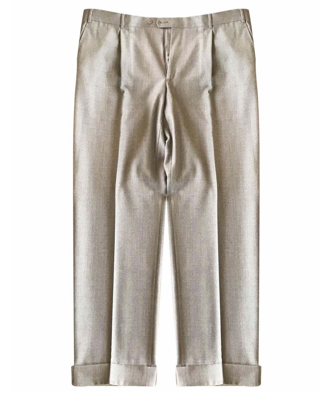 ZANELLA Серые шерстяные классические брюки, фото 1