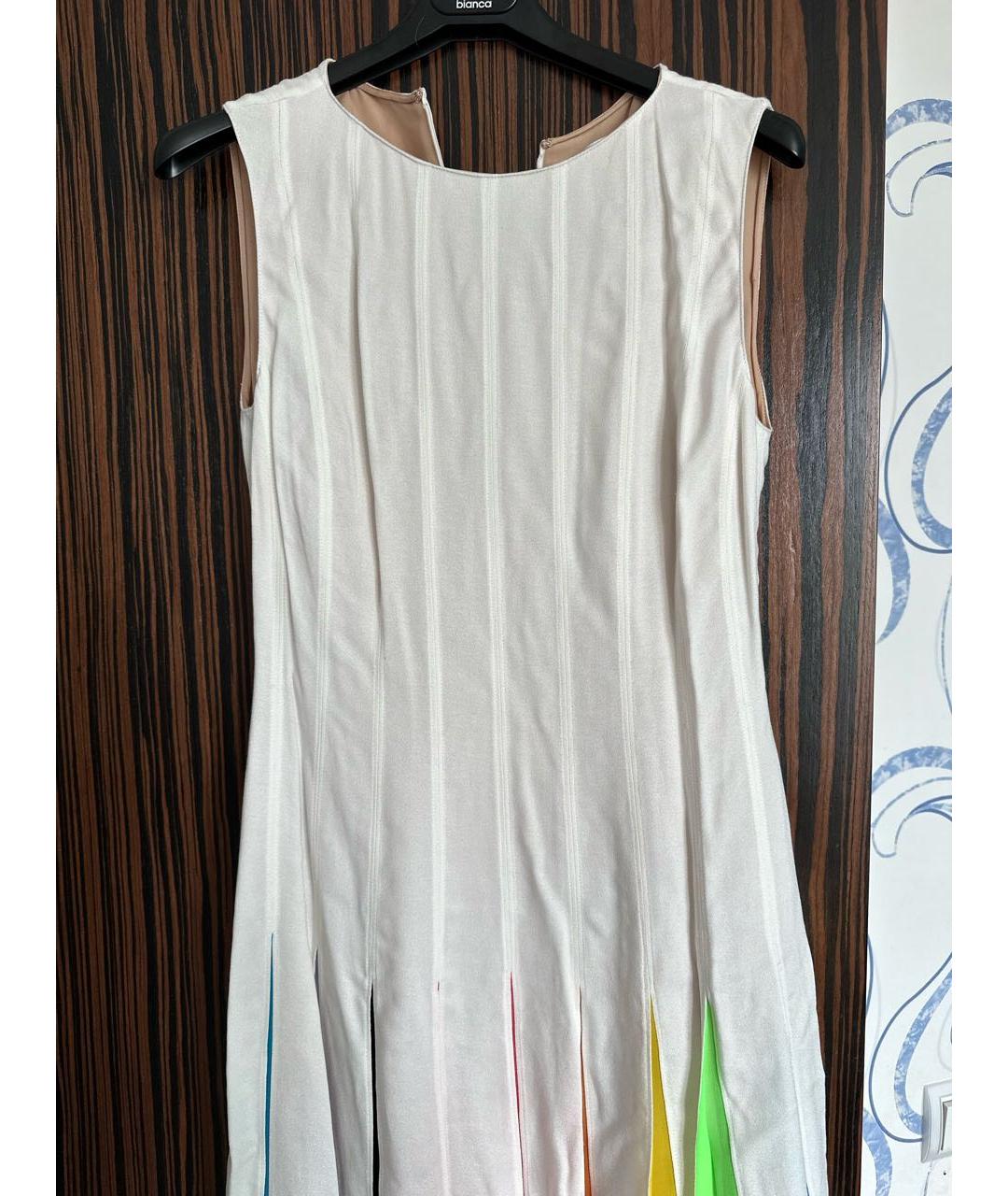 OSCAR DE LA RENTA Белое вискозное повседневное платье, фото 4