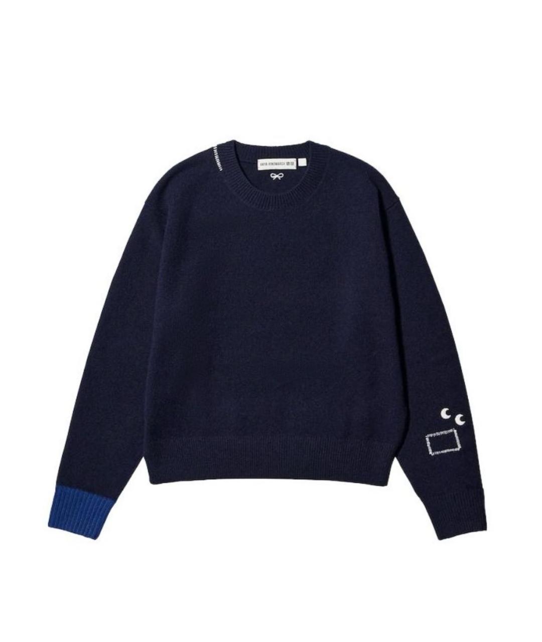 ANYA HINDMARCH Темно-синий шерстяной джемпер / свитер, фото 1