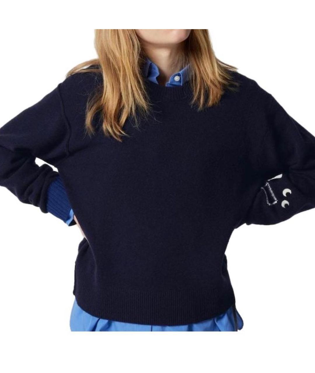 ANYA HINDMARCH Темно-синий шерстяной джемпер / свитер, фото 4