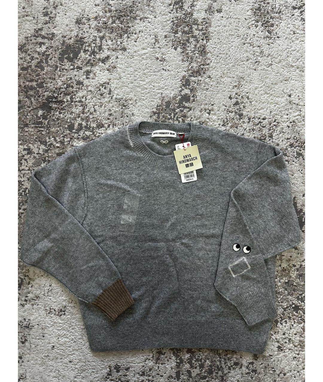 ANYA HINDMARCH Серый шерстяной джемпер / свитер, фото 4