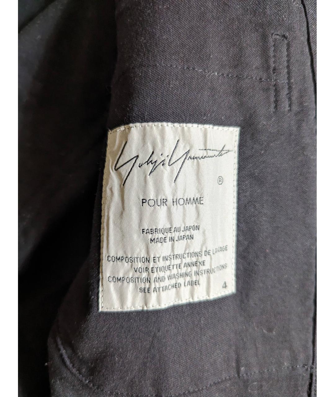 YOHJI YAMAMOTO Черный хлопковый пиджак, фото 3