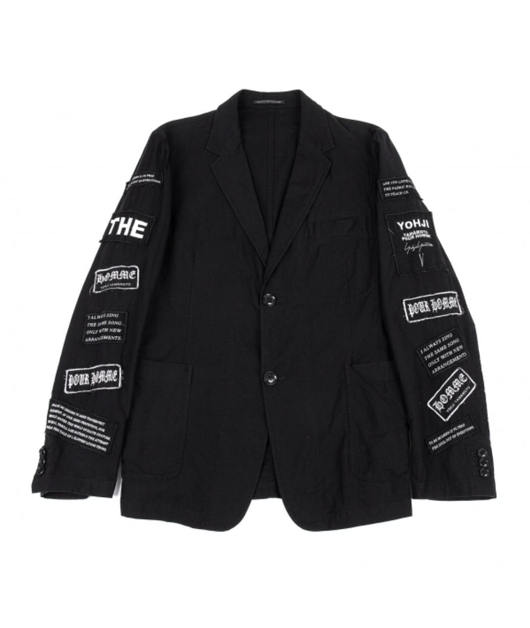 YOHJI YAMAMOTO Черный хлопковый пиджак, фото 1