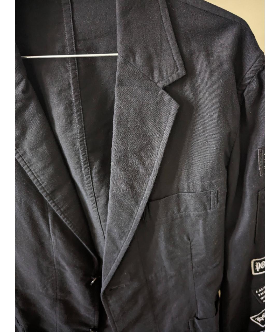 YOHJI YAMAMOTO Черный хлопковый пиджак, фото 4