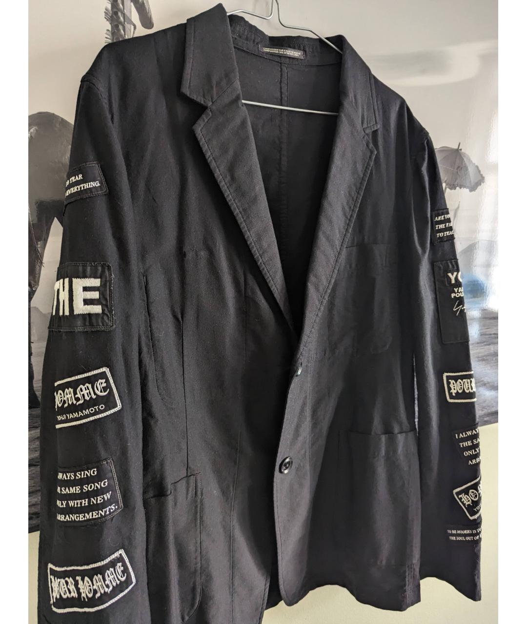YOHJI YAMAMOTO Черный хлопковый пиджак, фото 6