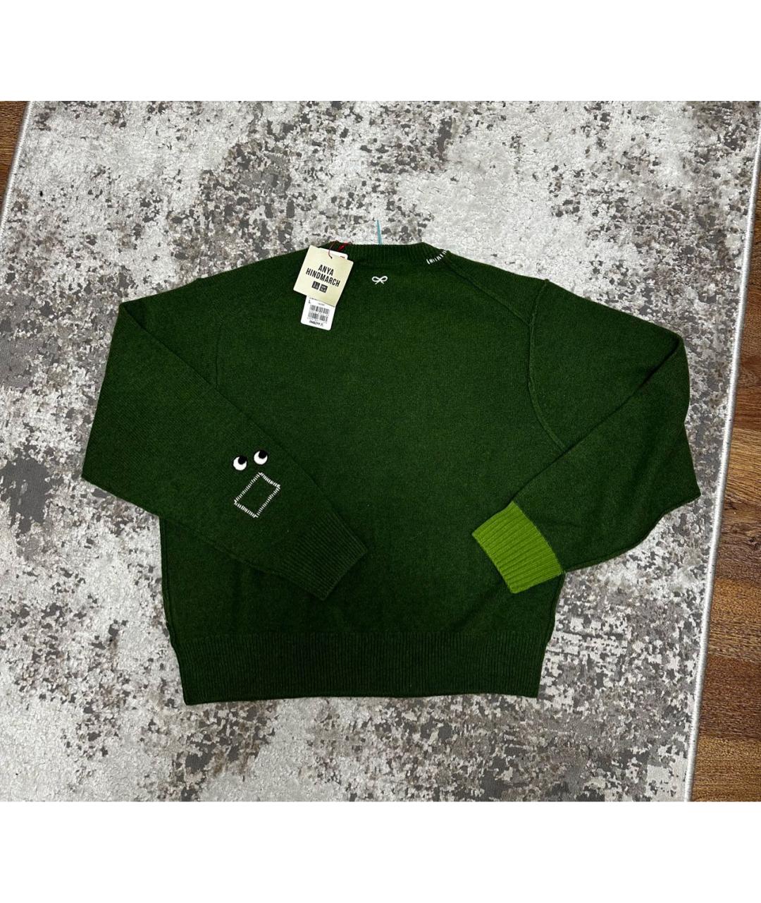 ANYA HINDMARCH Зеленый шерстяной джемпер / свитер, фото 3