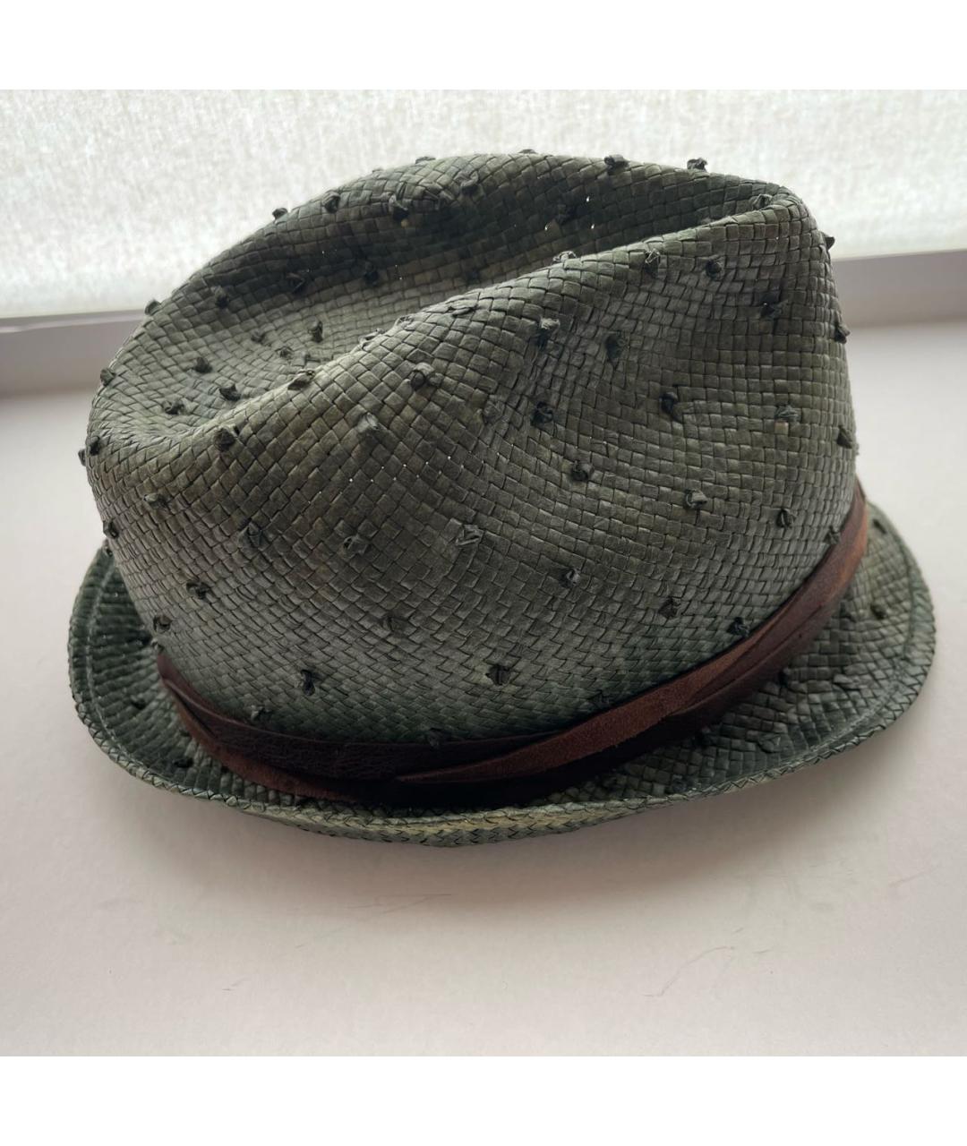 BRUNELLO CUCINELLI Хаки соломенная шляпа, фото 2