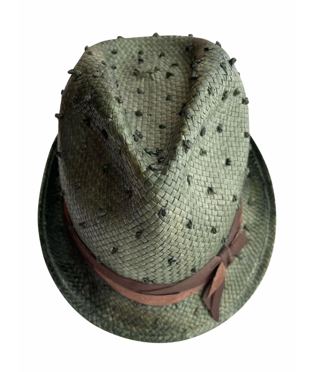 BRUNELLO CUCINELLI Хаки соломенная шляпа, фото 1