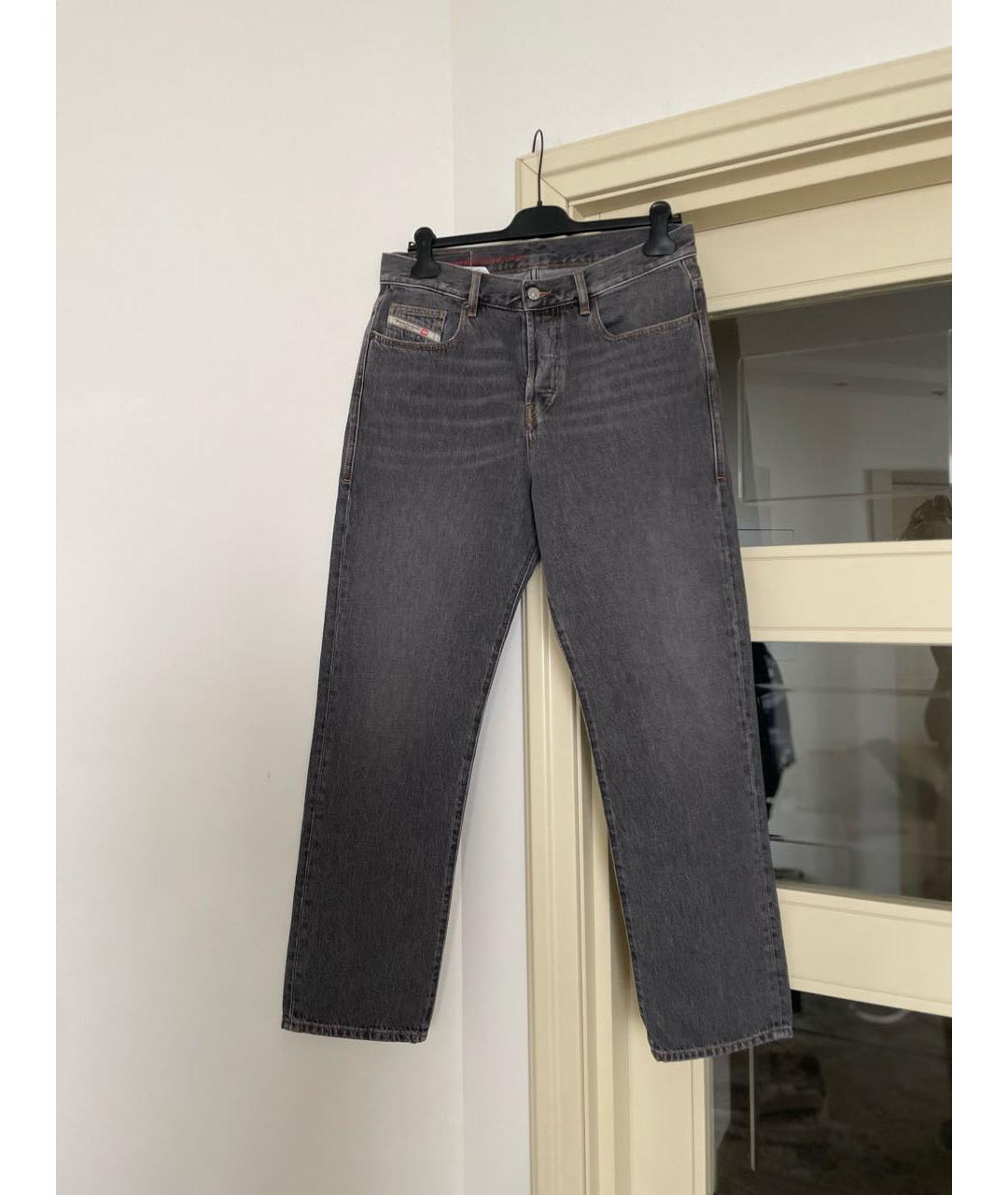 DIESEL Антрацитовые хлопковые прямые джинсы, фото 8