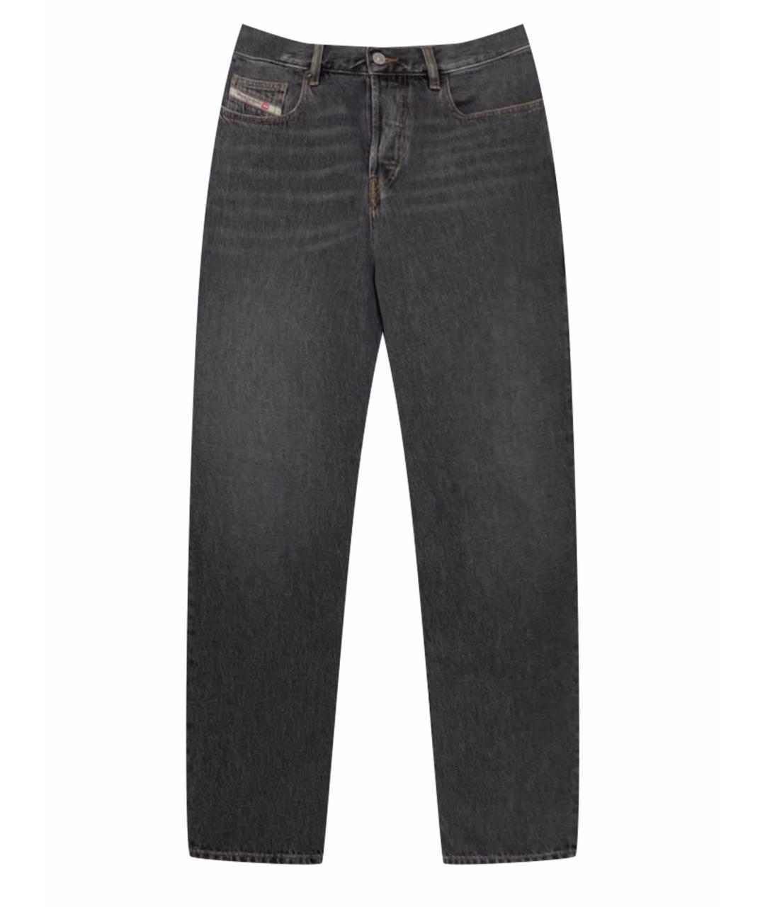 DIESEL Антрацитовые хлопковые прямые джинсы, фото 1