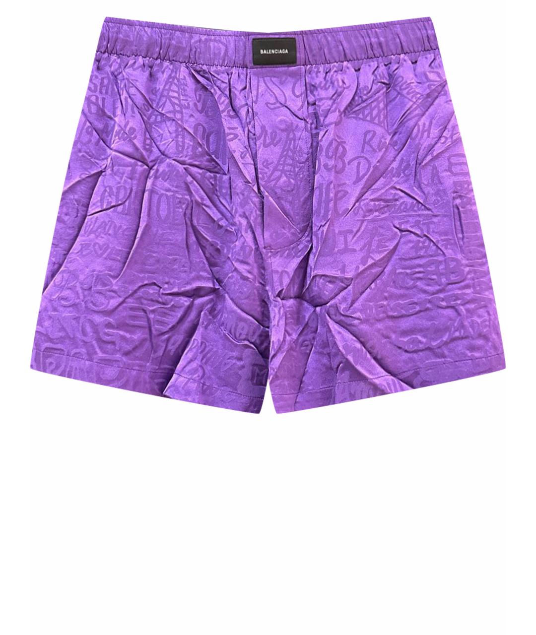 BALENCIAGA Фиолетовые шелковые шорты, фото 1