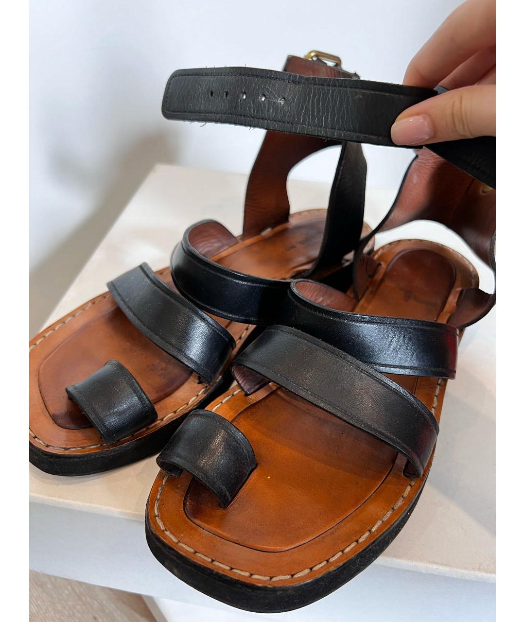 CELINE PRE-OWNED Коричневые кожаные сандалии, фото 5