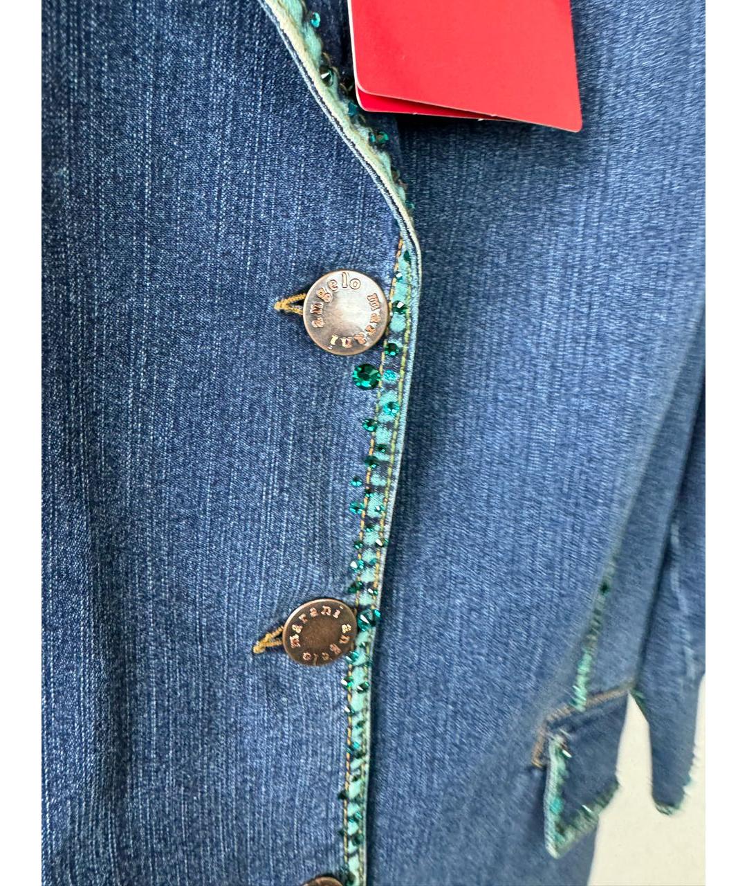 ANGELO MARANI Синий хлопко-эластановый жакет/пиджак, фото 4