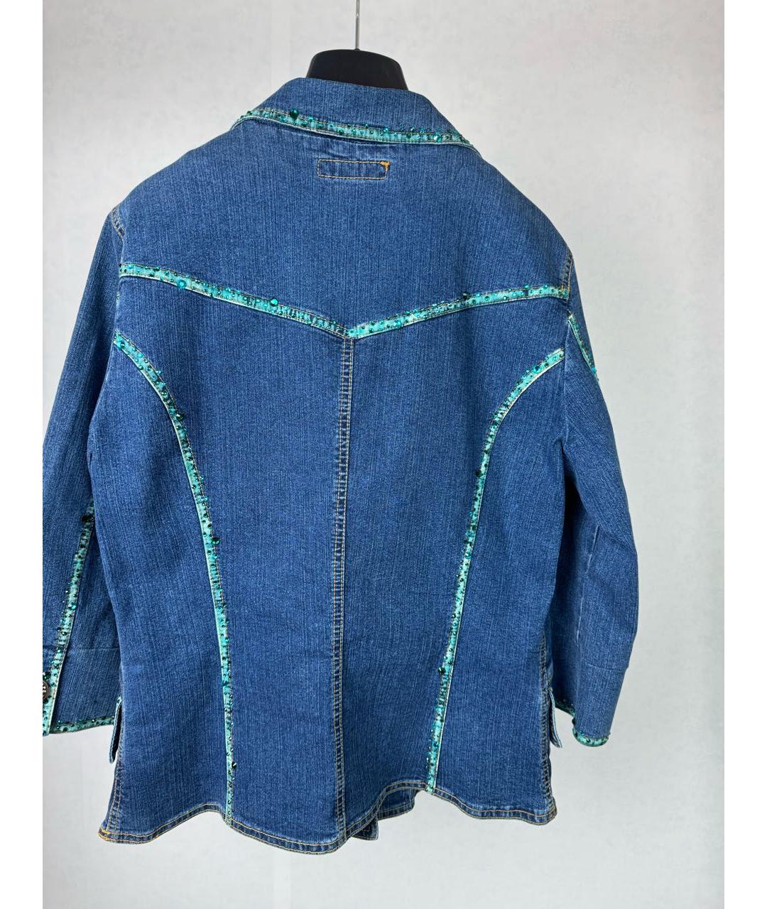 ANGELO MARANI Синий хлопко-эластановый жакет/пиджак, фото 2