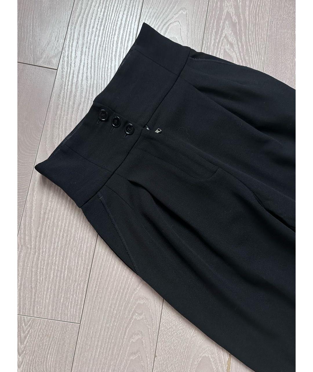 DOLCE&GABBANA Черные шерстяные брюки широкие, фото 3