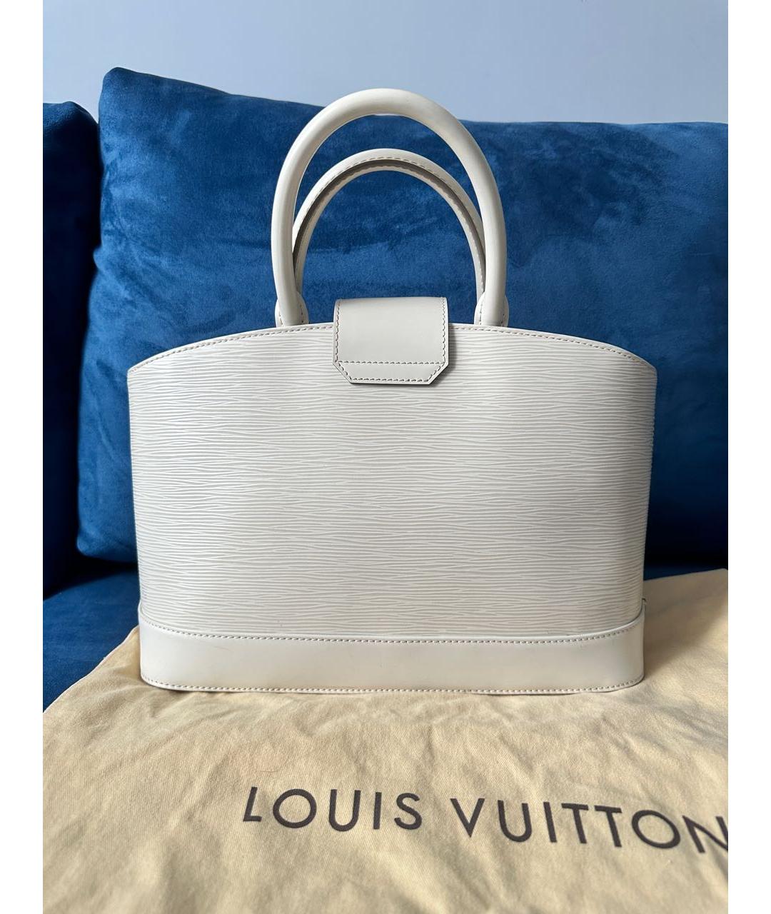 LOUIS VUITTON PRE-OWNED Белая кожаная сумка с короткими ручками, фото 5