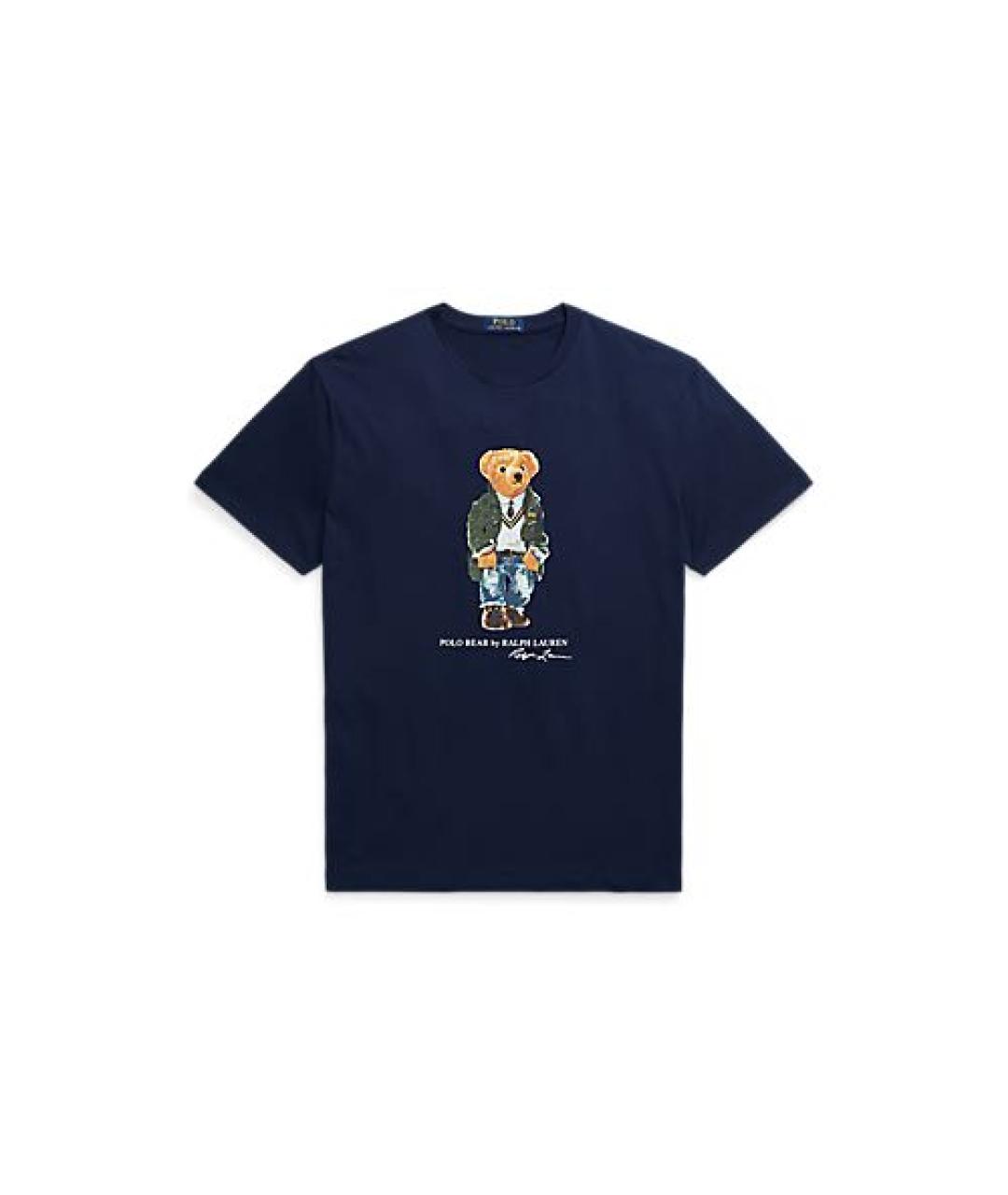 POLO RALPH LAUREN Темно-синяя хлопковая футболка, фото 1
