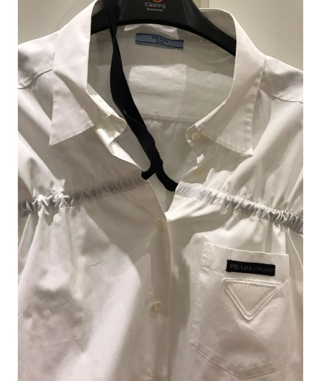 PRADA Белая хлопковая рубашка, фото 4