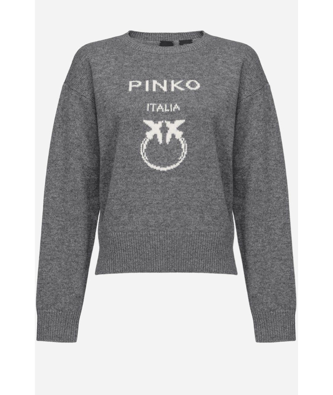 PINKO Серый шерстяной джемпер / свитер, фото 9