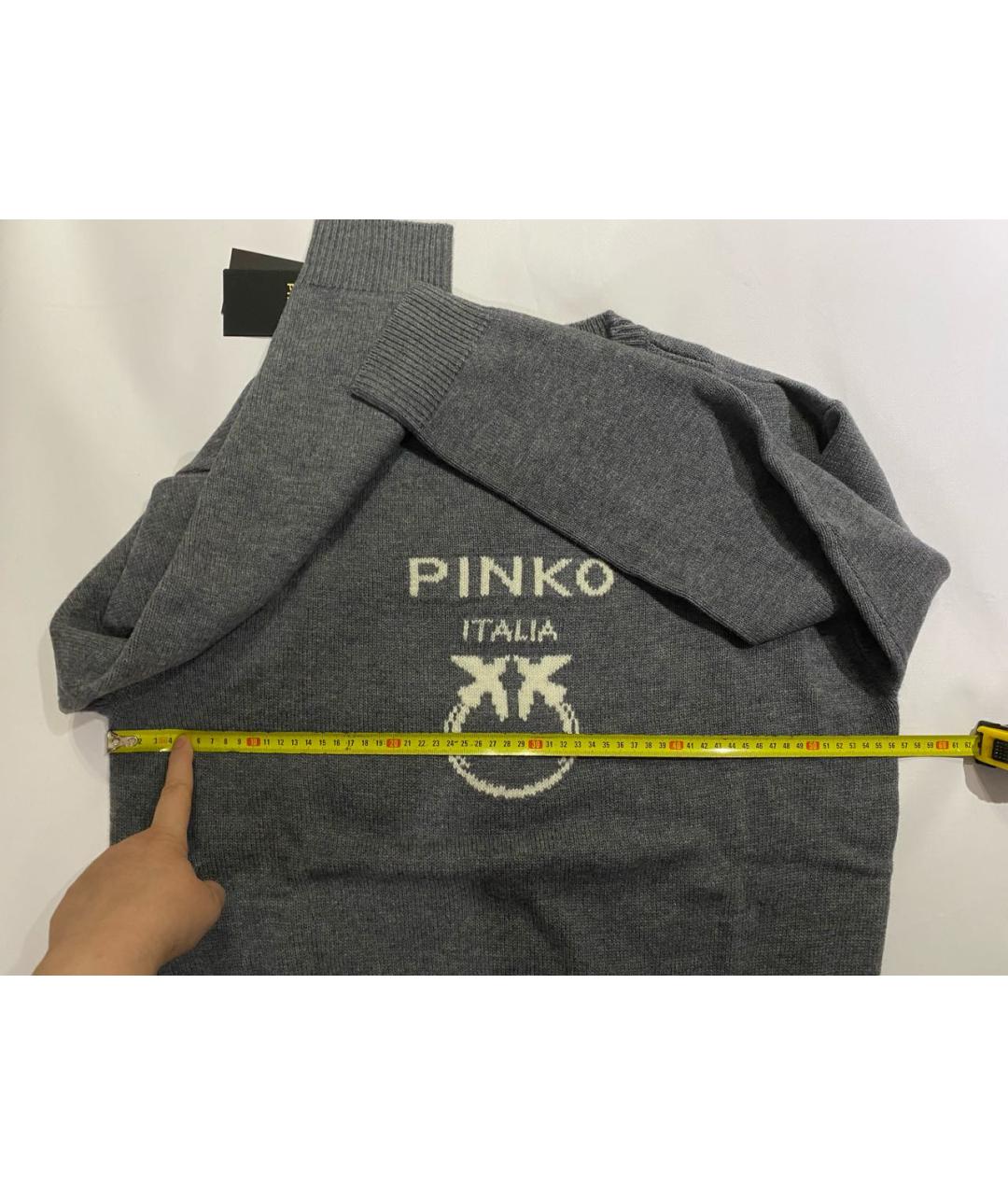 PINKO Серый шерстяной джемпер / свитер, фото 8