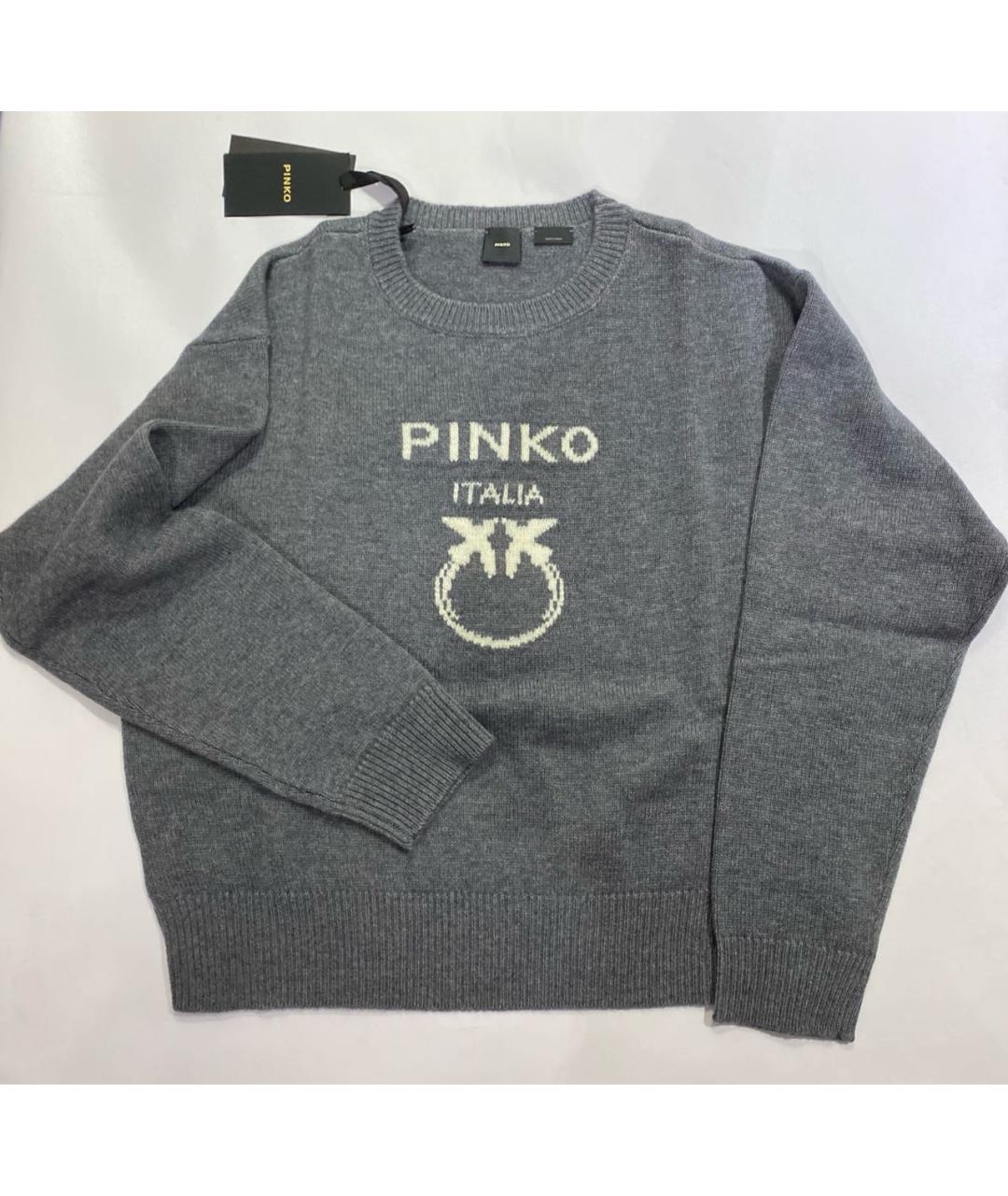 PINKO Серый шерстяной джемпер / свитер, фото 6