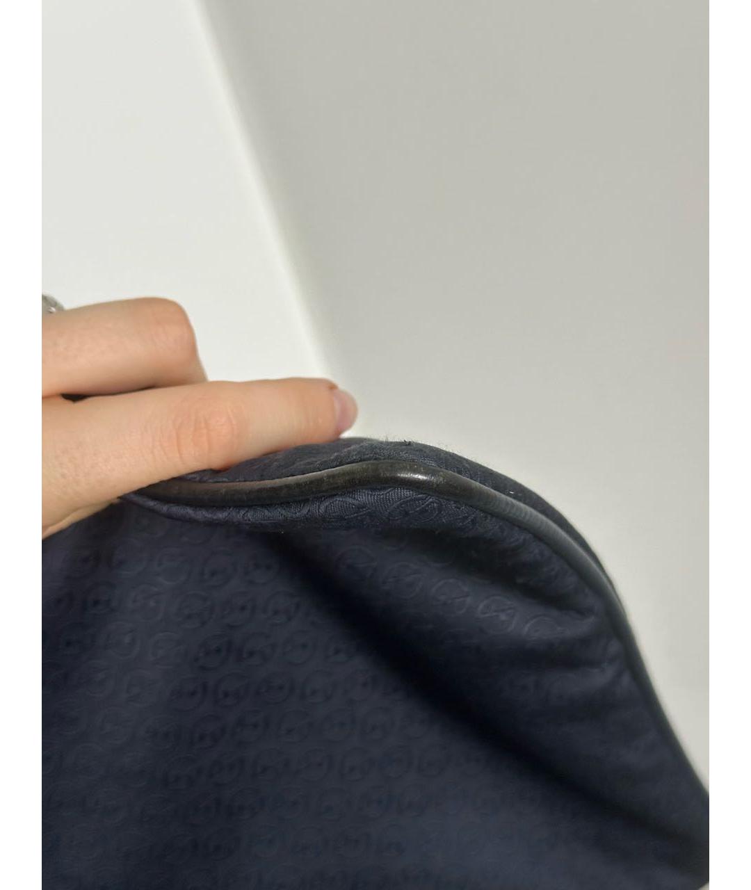 GIORGIO ARMANI Темно-синяя синтетическая сумка на плечо, фото 7