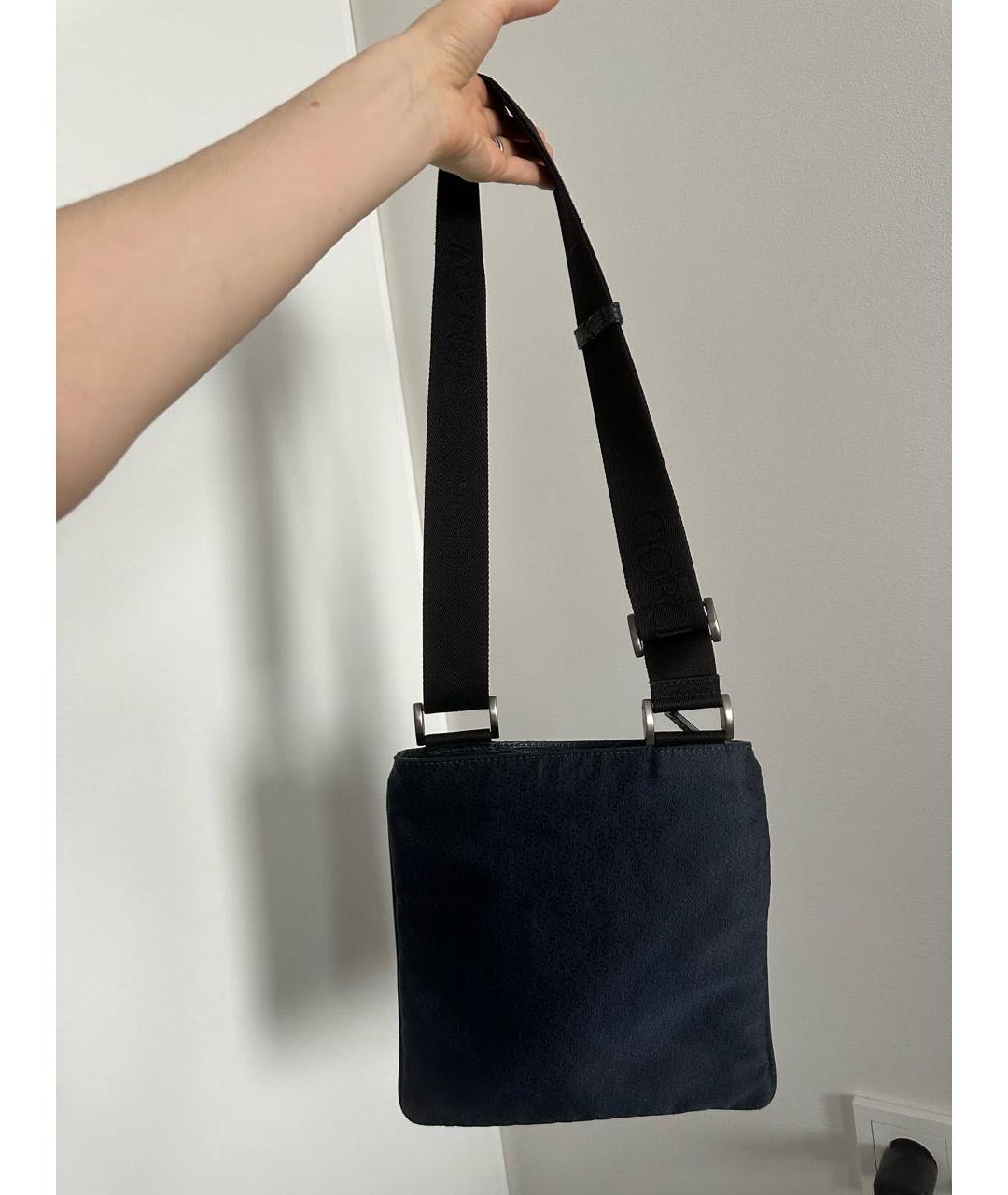 GIORGIO ARMANI Темно-синяя синтетическая сумка на плечо, фото 9