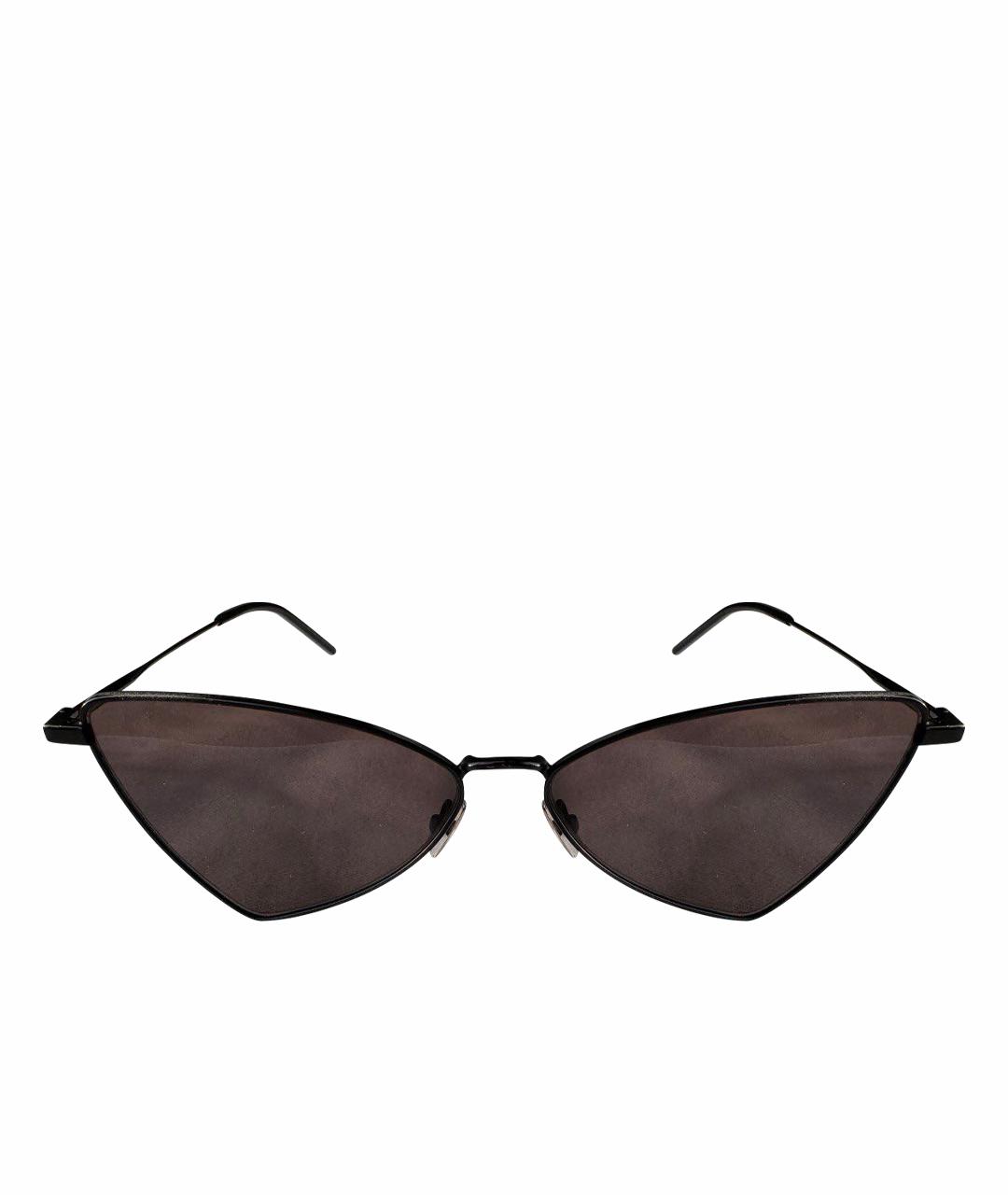 SAINT LAURENT Черные металлические солнцезащитные очки, фото 1