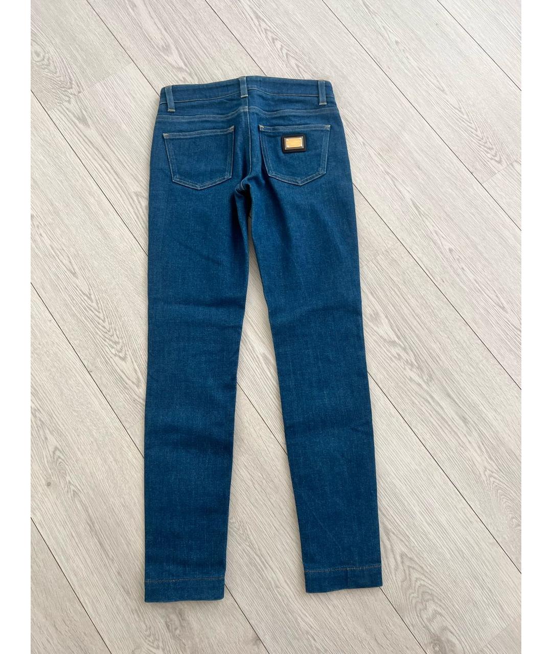 DOLCE&GABBANA Темно-синие хлопко-полиэстеровые джинсы слим, фото 2