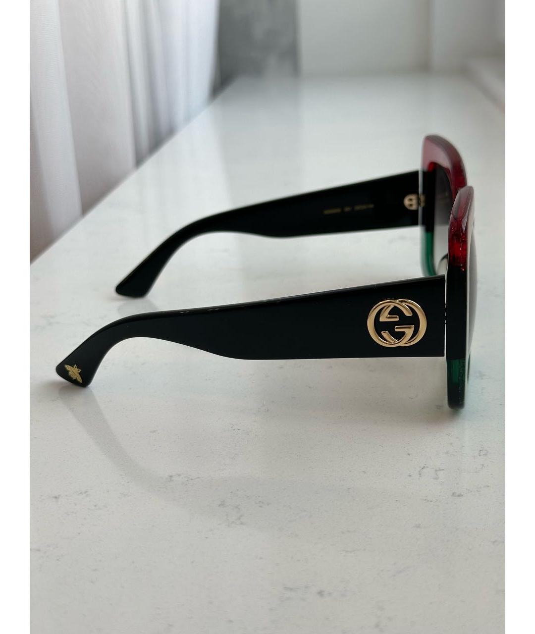 GUCCI Черные пластиковые солнцезащитные очки, фото 8