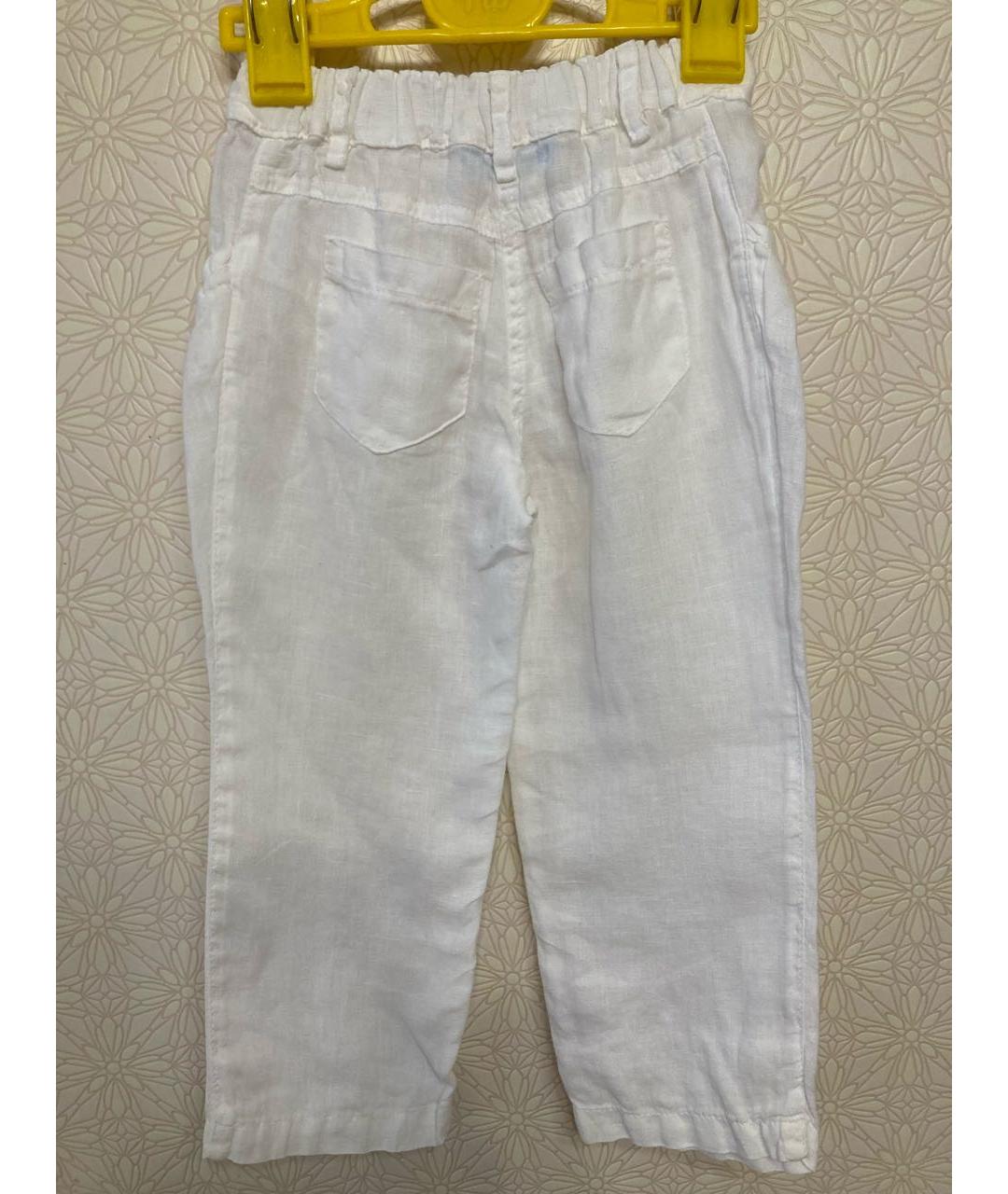 BLUMARINE BABY Белые хлопковые брюки и шорты, фото 2