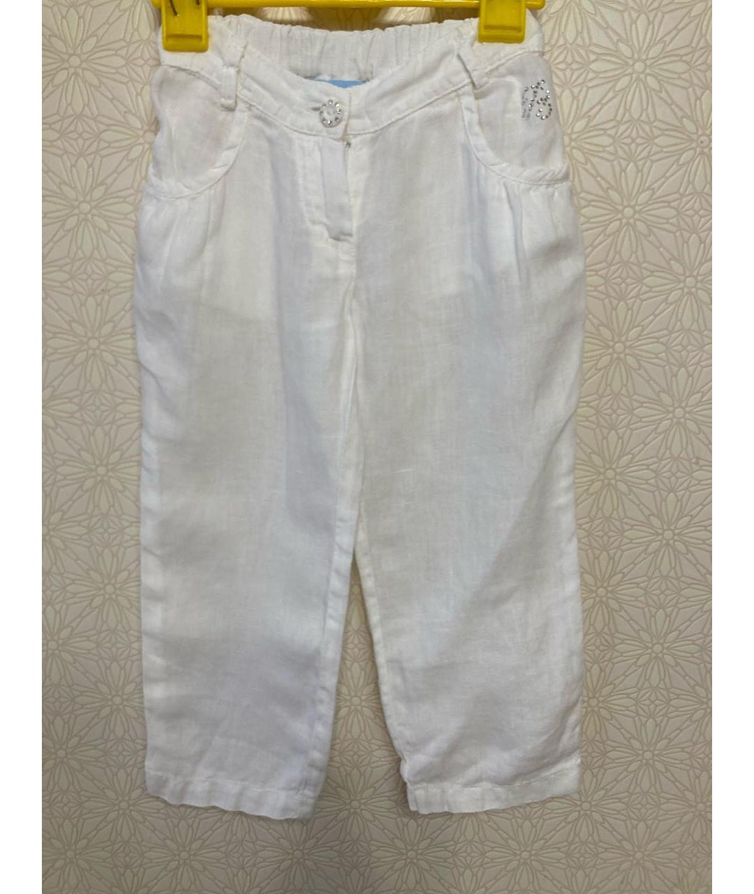 BLUMARINE BABY Белые хлопковые брюки и шорты, фото 7