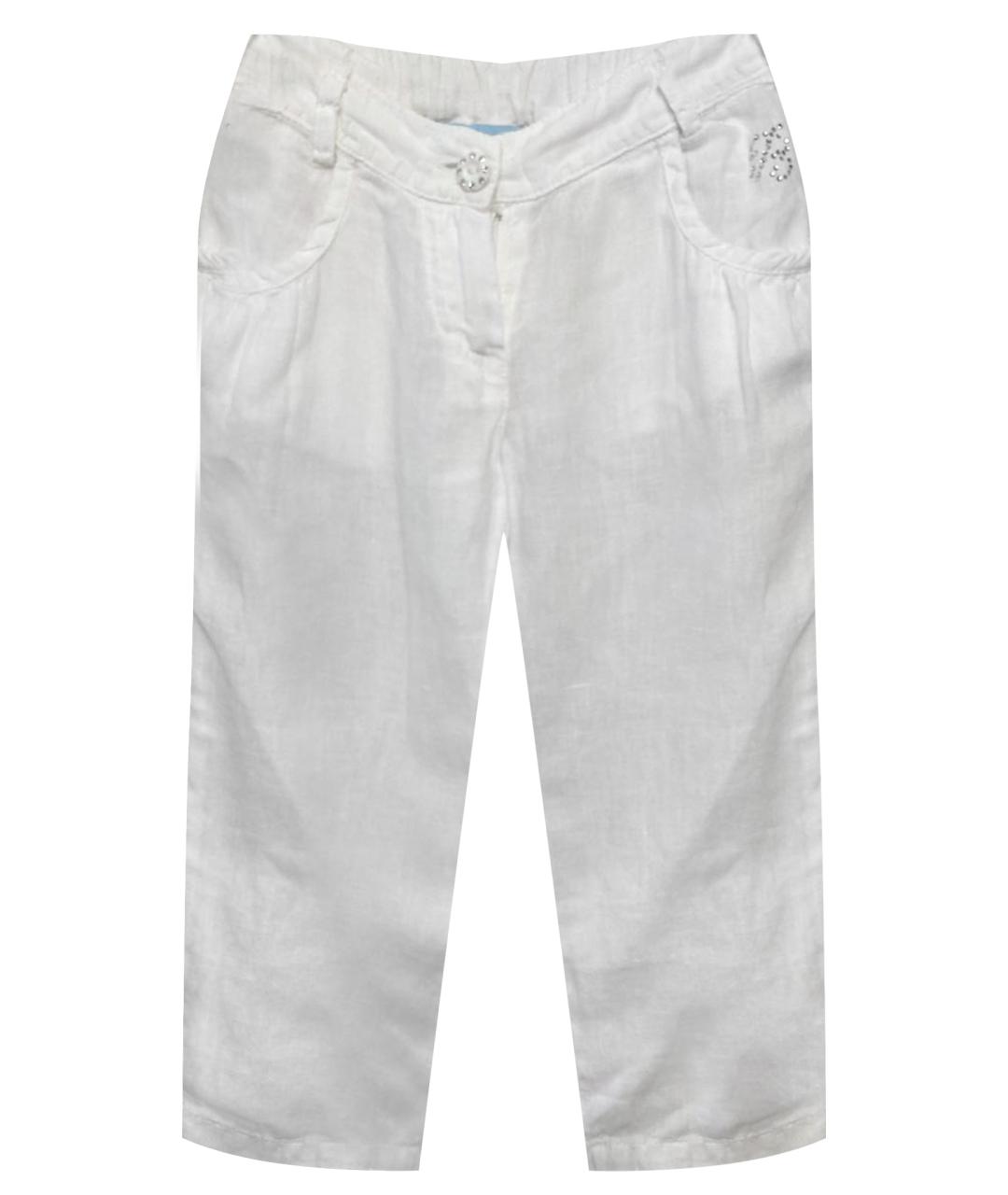 BLUMARINE BABY Белые хлопковые брюки и шорты, фото 1