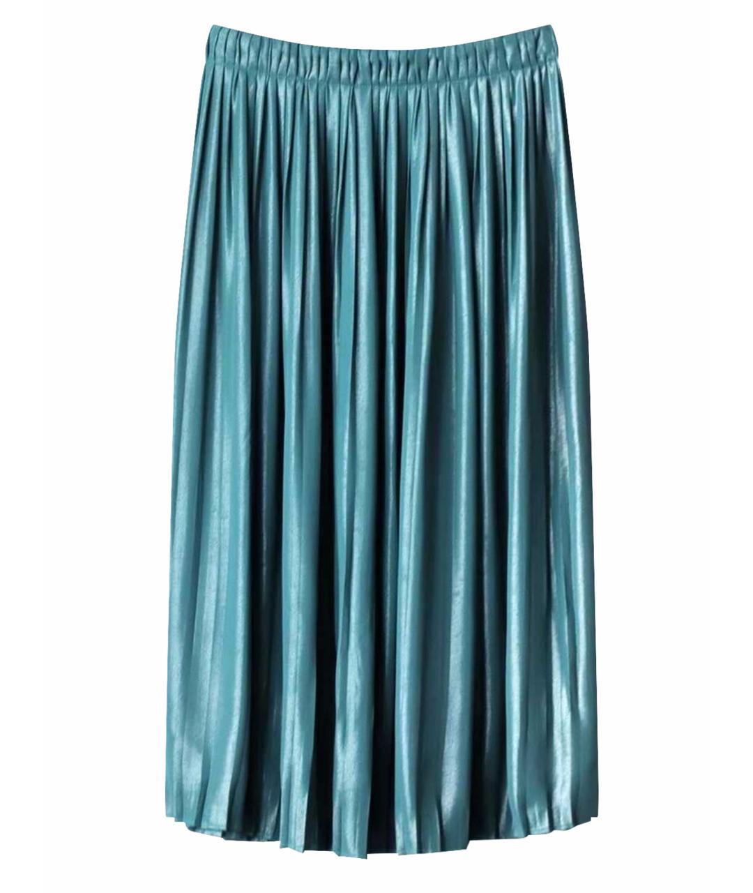 ELISABETTA FRANCHI Зеленая полиэстеровая юбка макси, фото 1