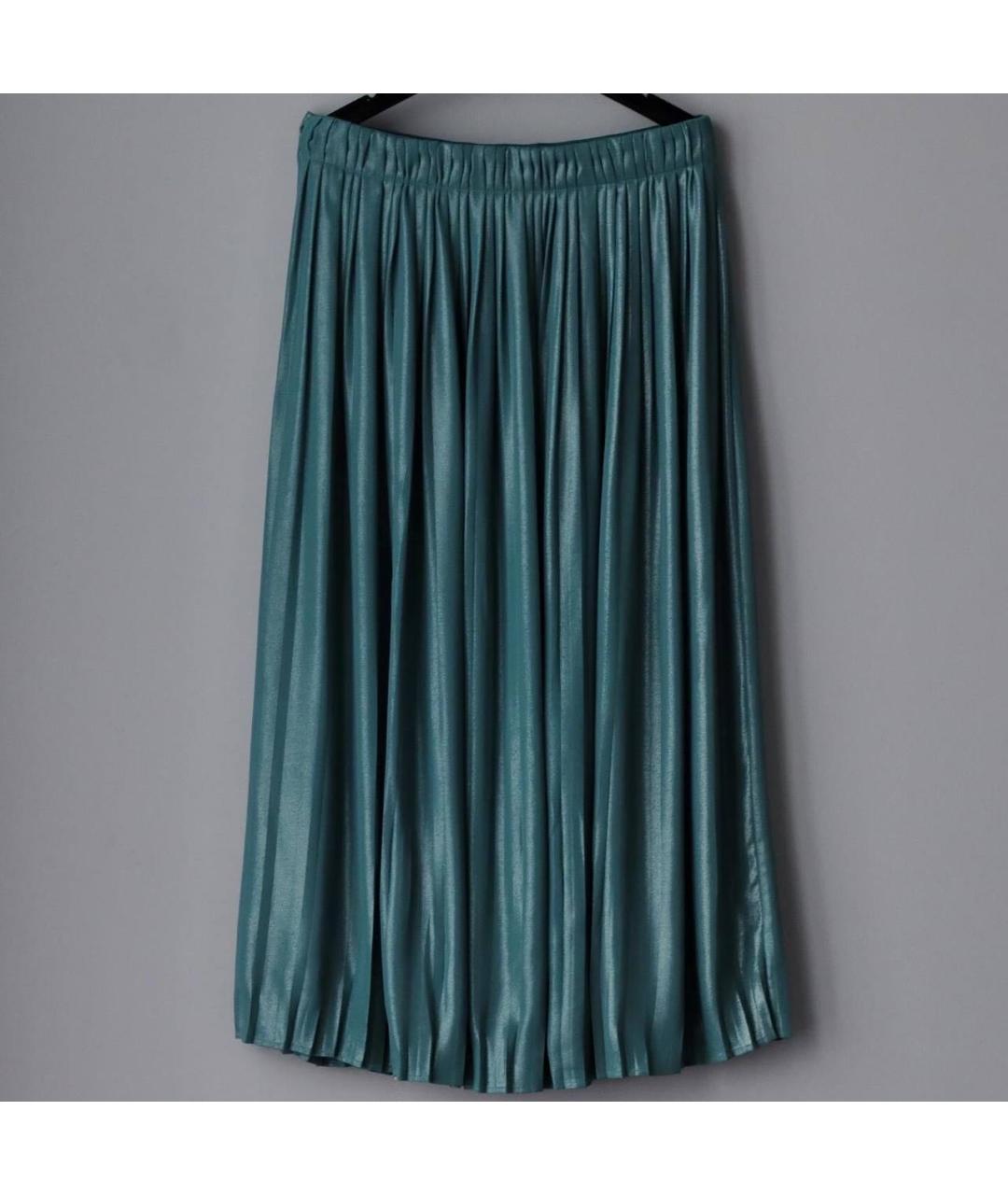 ELISABETTA FRANCHI Зеленая полиэстеровая юбка макси, фото 2