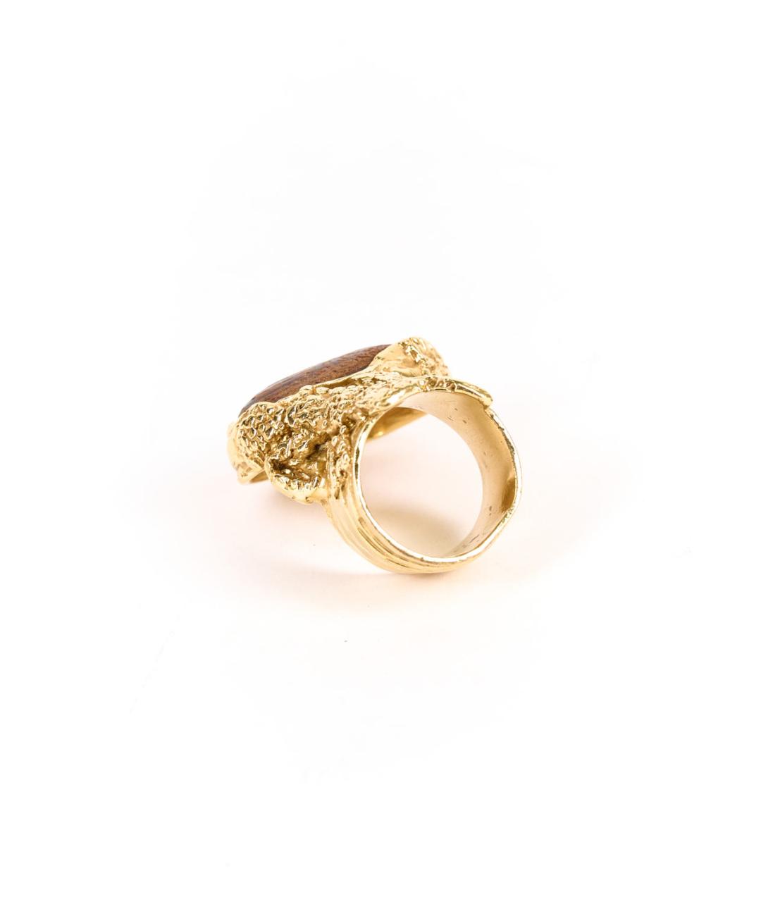 SAINT LAURENT Золотое металлическое кольцо, фото 4