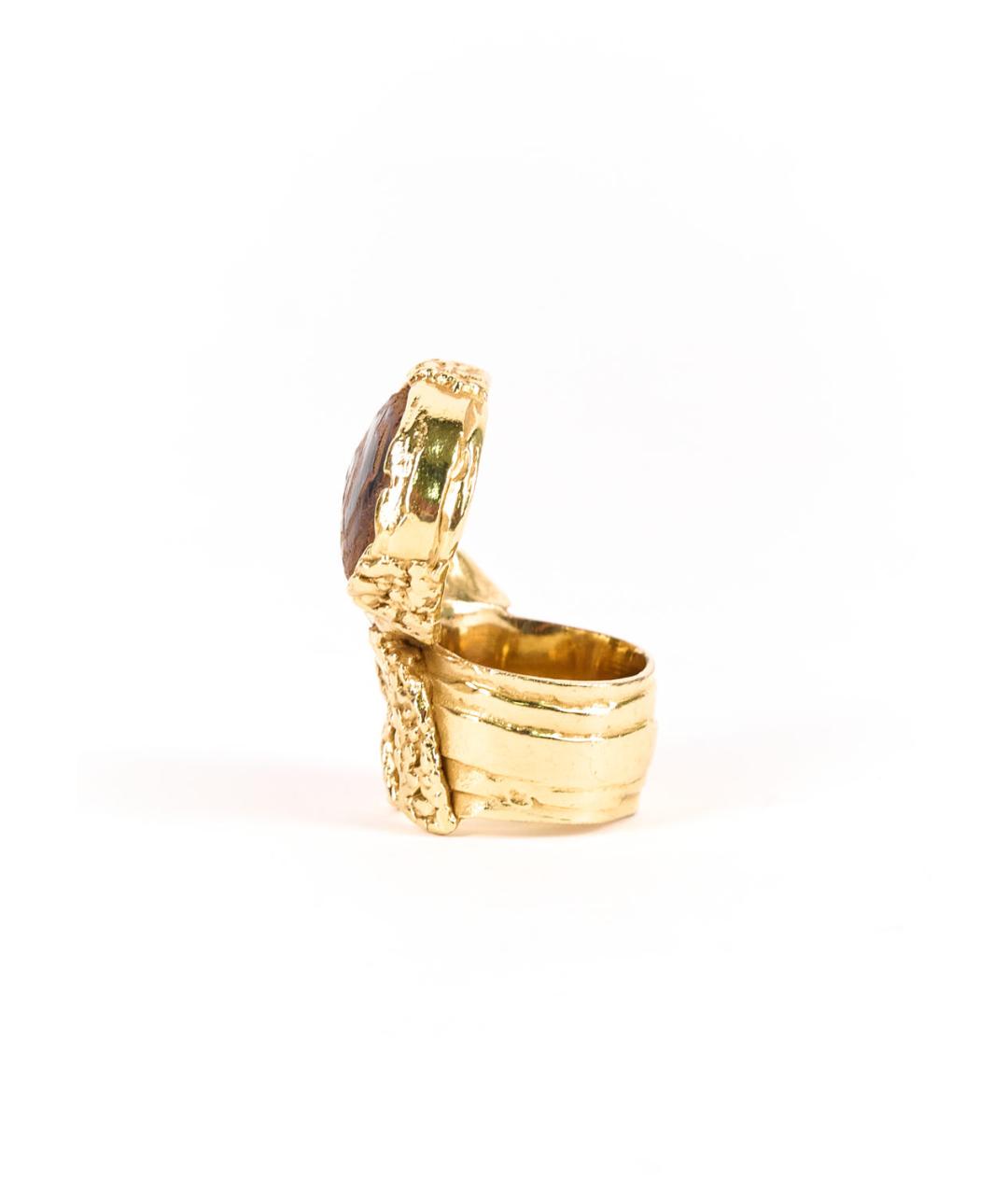 SAINT LAURENT Золотое металлическое кольцо, фото 2