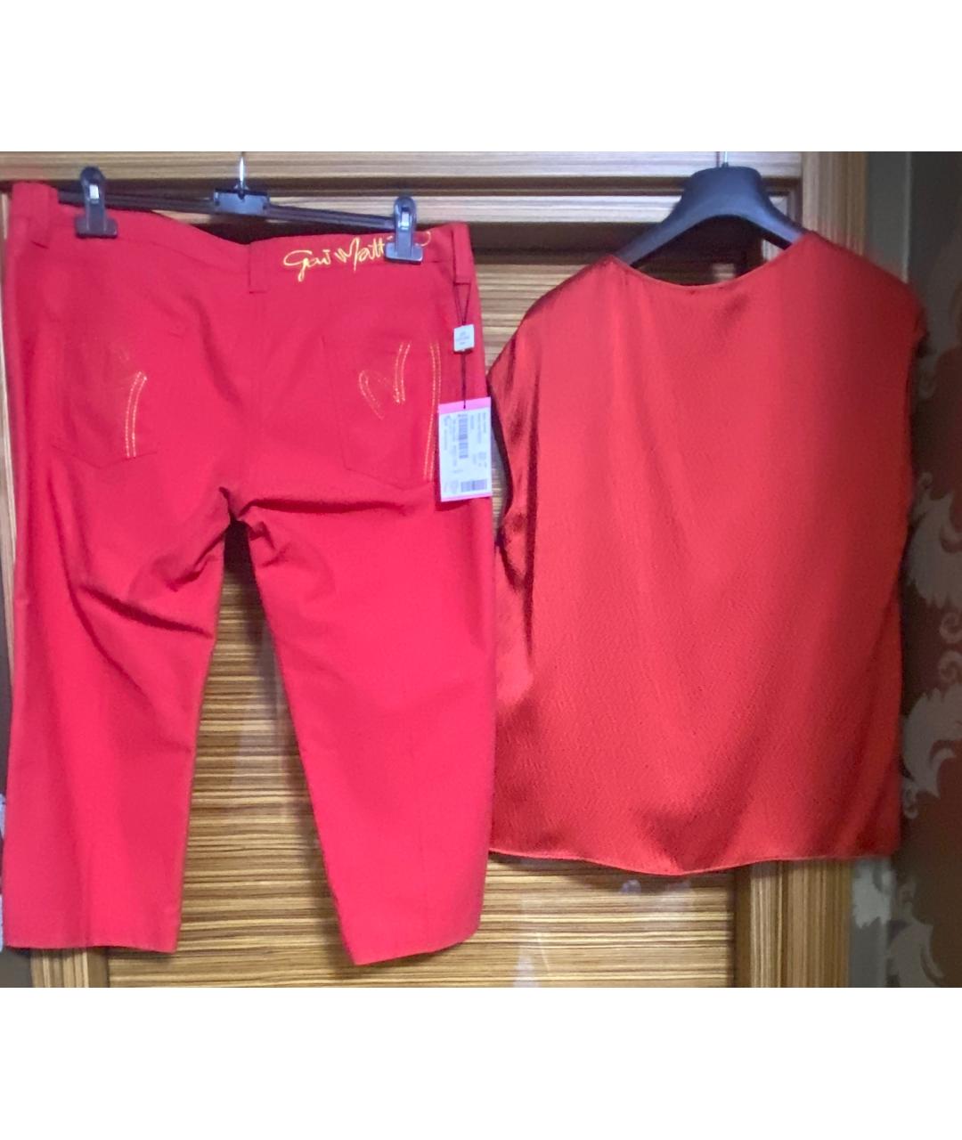 ESCADA Красный шелковый костюм с брюками, фото 2