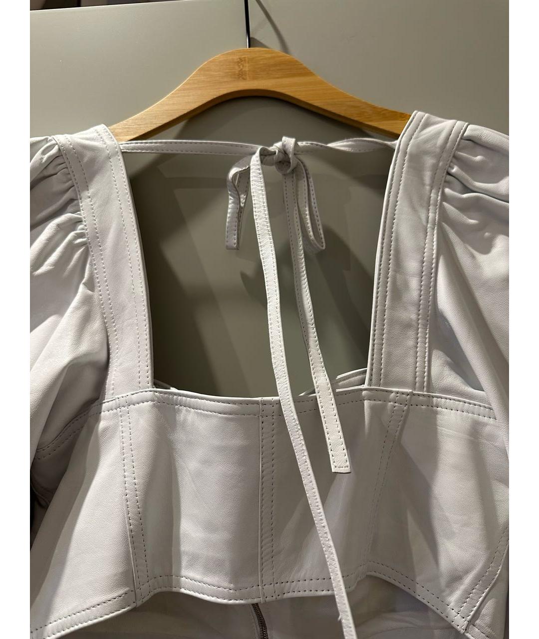 MANOKHI Белый кожаный жакет/пиджак, фото 4