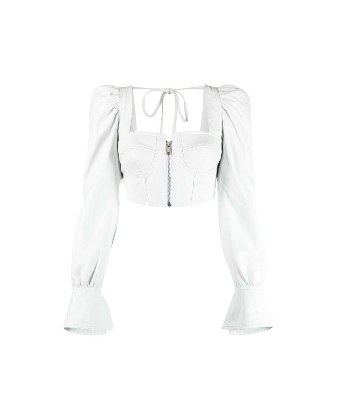 MANOKHI Белый кожаный жакет/пиджак, фото 1