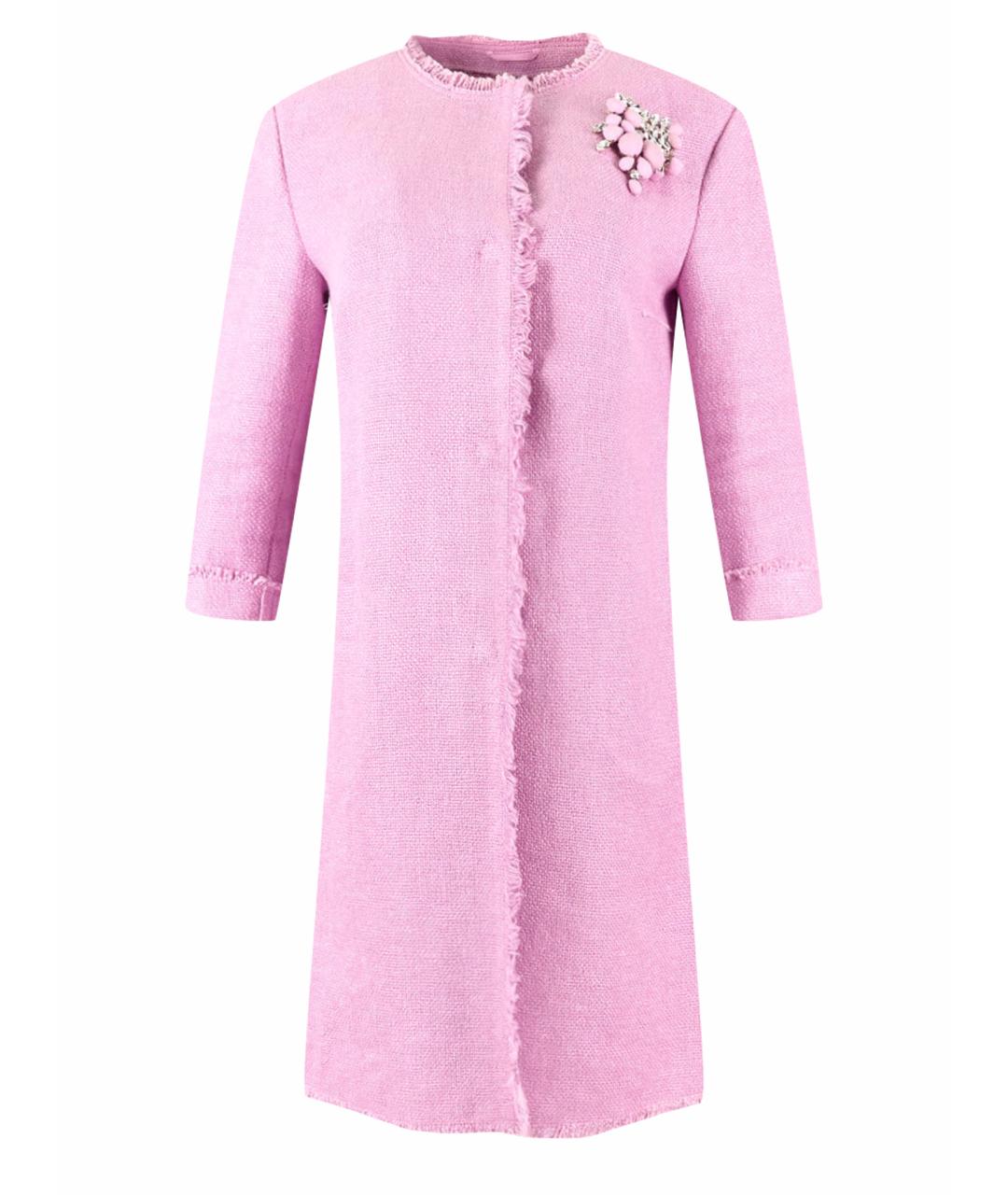 ERMANNO SCERVINO Розовый льняной жакет/пиджак, фото 1