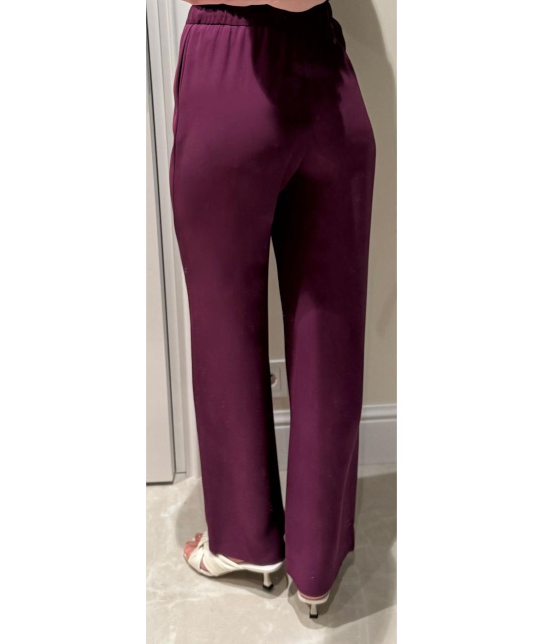 VALENTINO Бордовые шелковые брюки широкие, фото 5