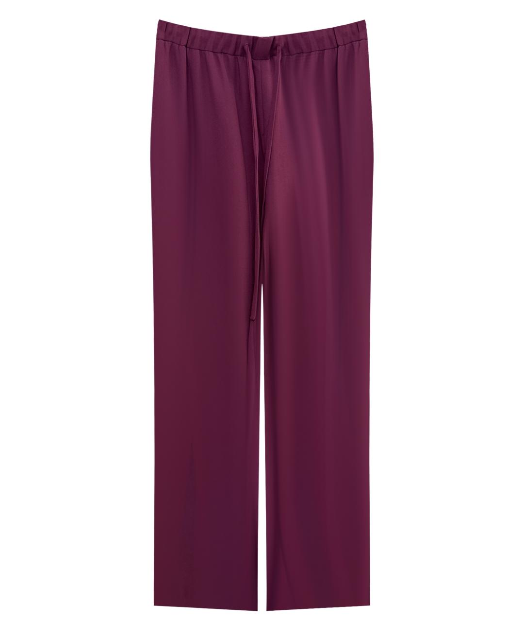 VALENTINO Бордовые шелковые брюки широкие, фото 1