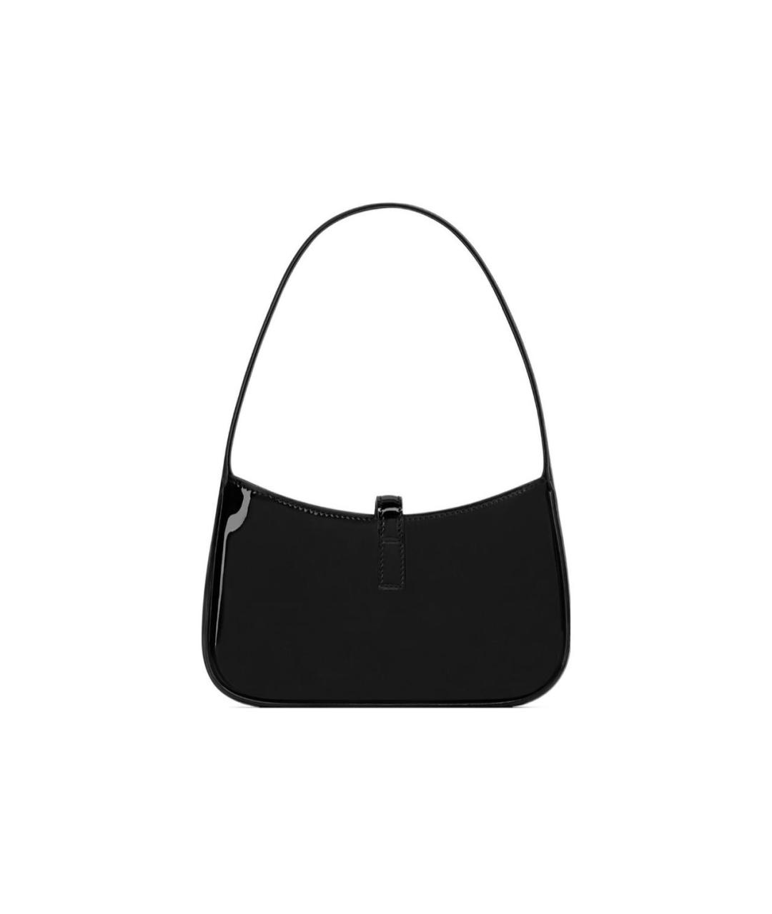 SAINT LAURENT Черная сумка через плечо из лакированной кожи, фото 4