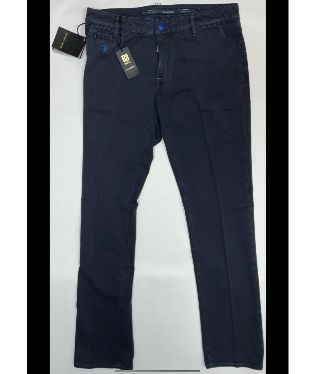 STEFANO RICCI Темно-синие хлопко-эластановые джинсы скинни, фото 9