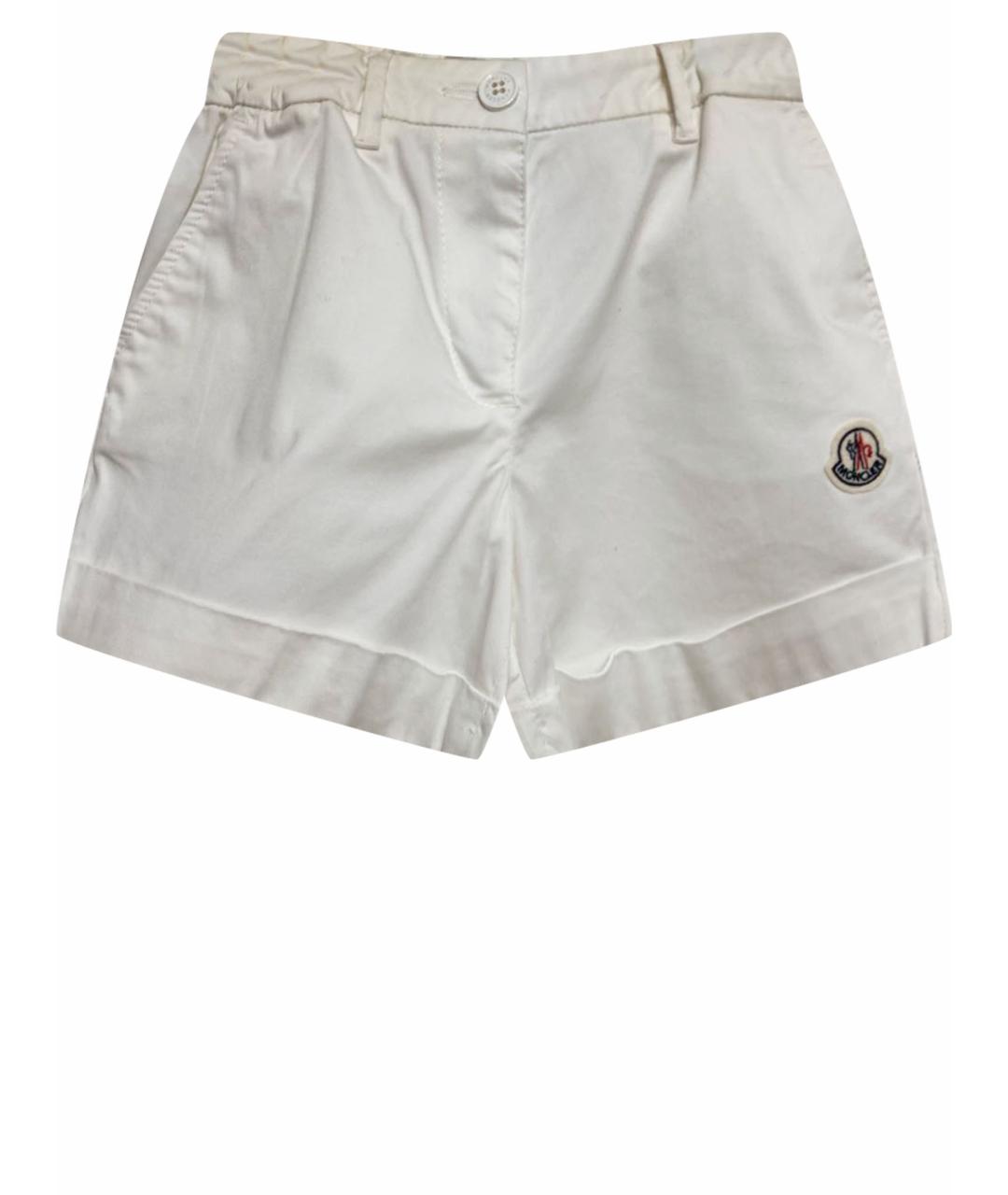 MONCLER KIDS Белые хлопковые брюки и шорты, фото 1