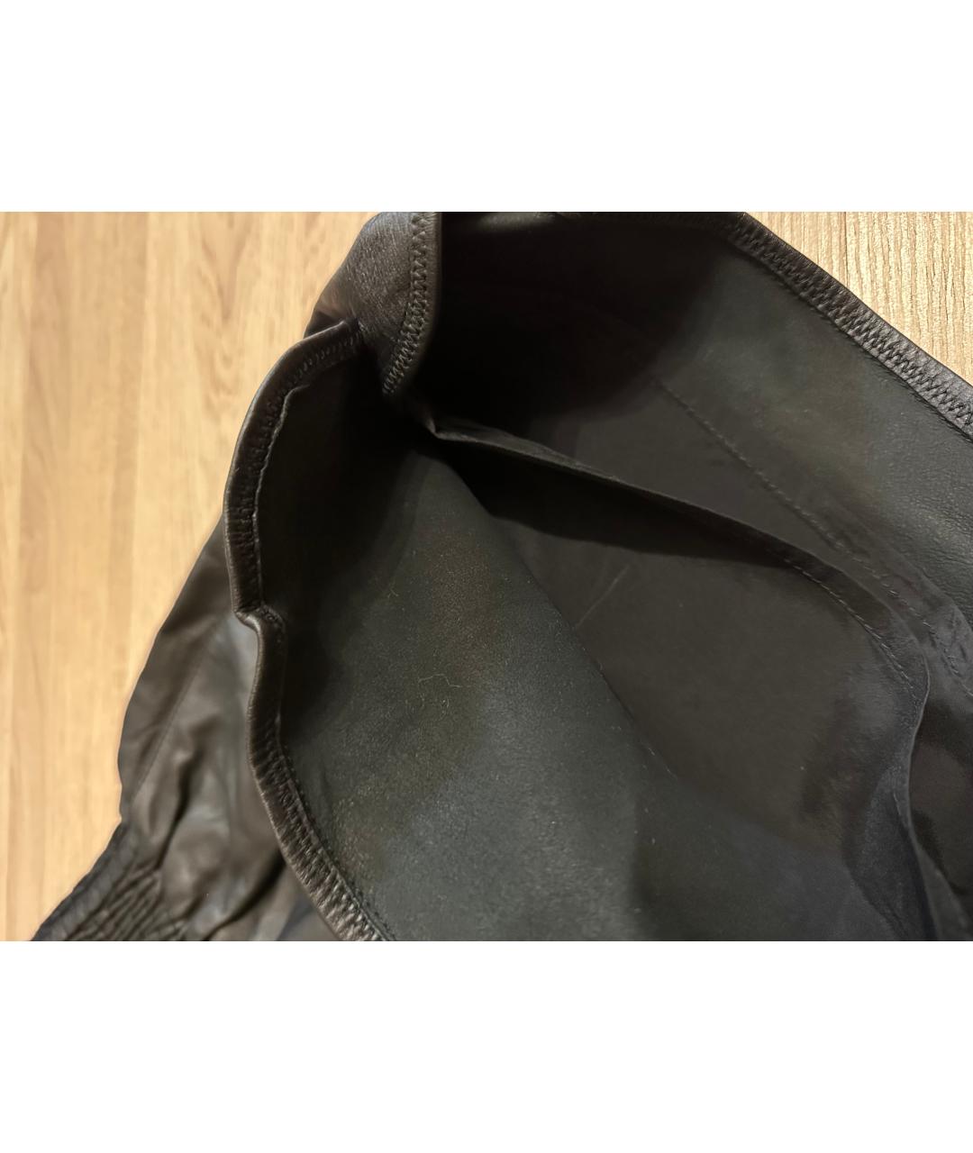 SPORTMAX Черные кожаные шорты, фото 2